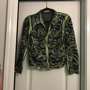 Sheer LS top with appliques